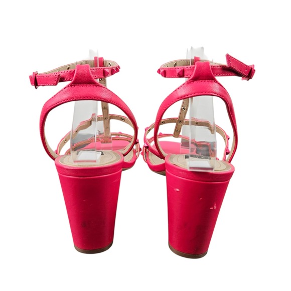 White House Black Market "Brooklyn" Pink Studded T-Strap‎ Heeled Sandals Size 8M - Picture 8 of 13